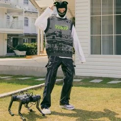 TAKA ORIGINAL [ ETERNET 001 ] GLITCH PATTERN LOGO KINT VEST NEW ARRIVALS