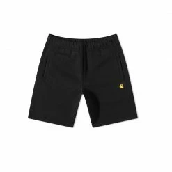 CARHARTT WIP CHASE SWEAT SHORT - BLACK/GOLD NEW ARRIVALS