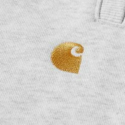 NEW ARRIVALS CARHARTT WIP CHASE SWEAT SHORT - ASH HEATHER & GOLD