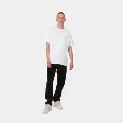 CARHARTT S/S SCRIPT EMBROIDERY T-SHIRT WHITE/BLACK NEW ARRIVALS