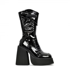 NEW ARRIVALS NAMILIA - PATENT PLATFORM BOOT BLACK