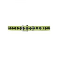 STUSSY - ARGYLE STITCH LEATHER BELT NEW ARRIVALS