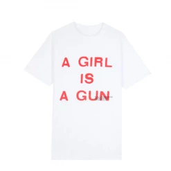 PLEASURES - A GIRL IS A GUN T SHIRT WHITE