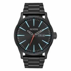 NIXON SENTRY SS 42 MM ALL BLACK / SILVER LUM