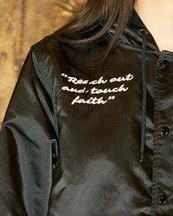PLEASURES BERLIN SATIN COACHES JACKET BLACK
