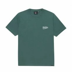 NEW ARRIVALS PARRA - LIGHTING LOGO T SHIRT GREEN