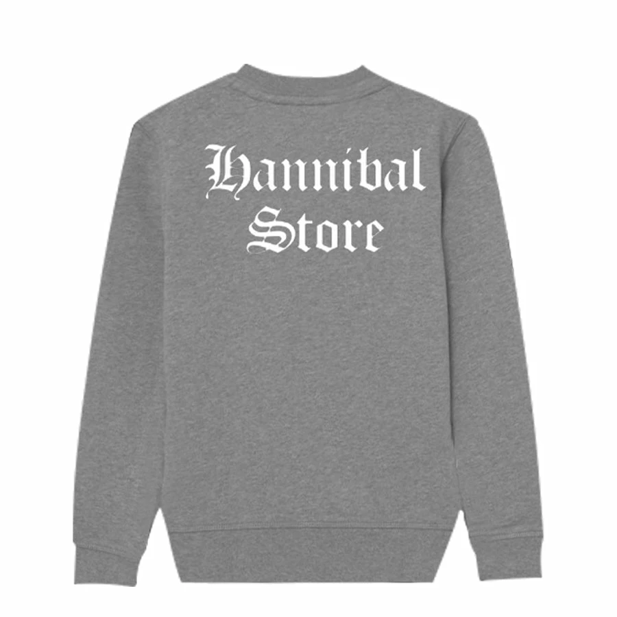 HANNIBAL STORE - CREWNECK GOTHIC LOGO GREY NEW ARRIVALS 4 HANNIBAL STORE - CREWNECK GOTHIC LOGO GREY NEW ARRIVALS