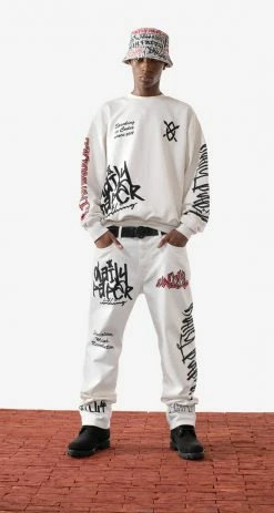 NEW ARRIVALS DAILY PAPER - OFF WHITE MOUSSA PANTS