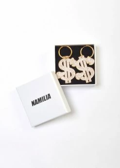 NAMILIA D-DOLLAR MINI HOOP EARRINGS GOLD