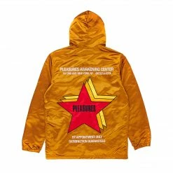 NEW ARRIVALS PLEASURES BERLIN SATIN COACHES JACKET CARAMEL