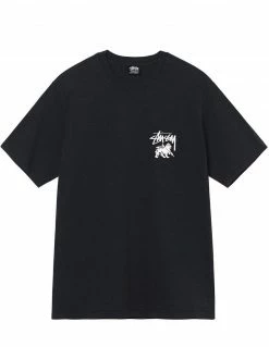 Stüssy NEW ARRIVALS STUSSY - RASTA DOT PIG. DYED TEE BLACK
