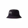 STUSSY BASIC PLAID BUCKET HAT NAVY