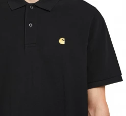 CARHARTT POLO COTTON PIQUÈ- BLACK/GOLD