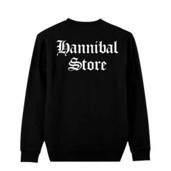 NEW ARRIVALS HANNIBAL STORE - CREW NECK GOTHIC LOGO BLACK