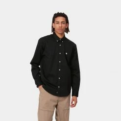 NEW ARRIVALS CARHARTT L/S MADISON SHIRT - BLACK/WAX