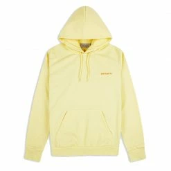 CARHARTT HOODED SCRIPT EMBROIDERY SWEAT - YELLOW