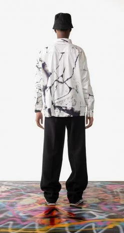 DAILY PAPER LAIR LS SHIRT WHITE PANTER APPAREL