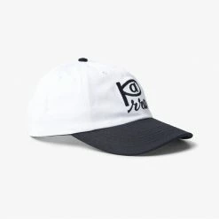 NEW ARRIVALS BY PARRA UNISEX WEIRD EYE LOGO 6 PANEL HAT - WHITE