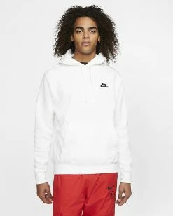 NEW ARRIVALS NIKE SPORTSWEAR CLUB FLEECE HOODIE WHITE