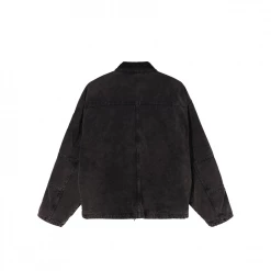 NEW ARRIVALS STUSSY WASHED CANVAS SHOP JACKET BLACK