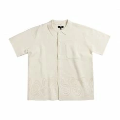 Stussy STÜSSY PERFORATED MAN SWIRL KNIT SHIRT - NATURAL