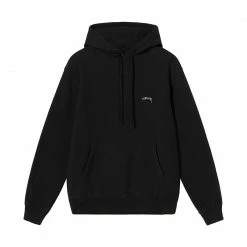 Stussy STÜSSY STOCK LOGO HOOD - BLACK