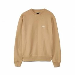 Stussy STÜSSY UNISEX STOCK LOGO CREW - TAN NEW ARRIVALS